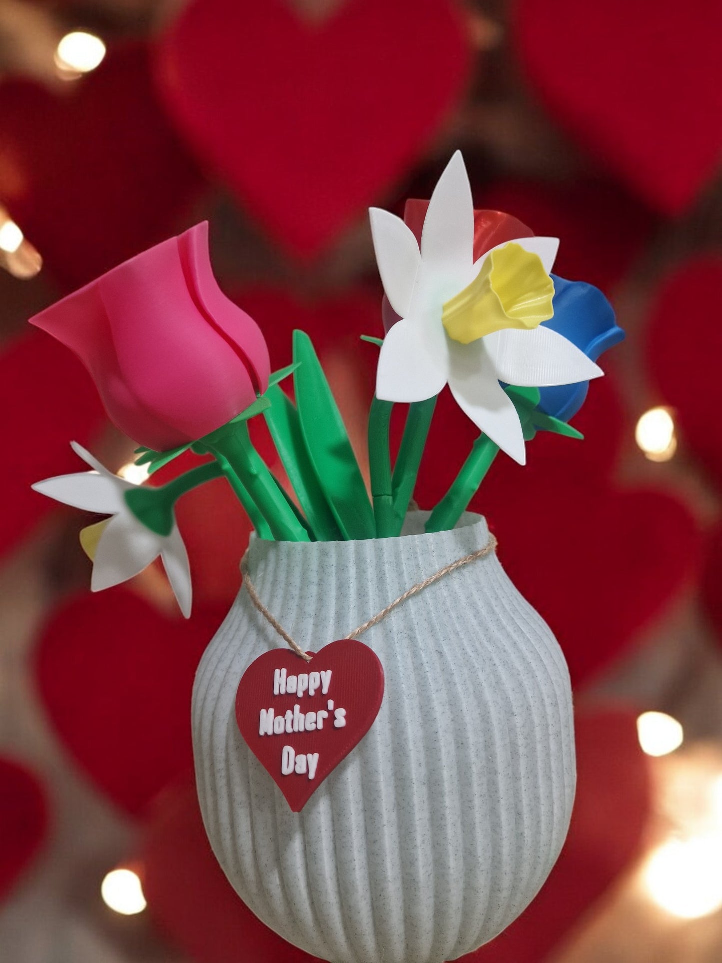 Valentines/ Mother's Day Flowers and Vase
