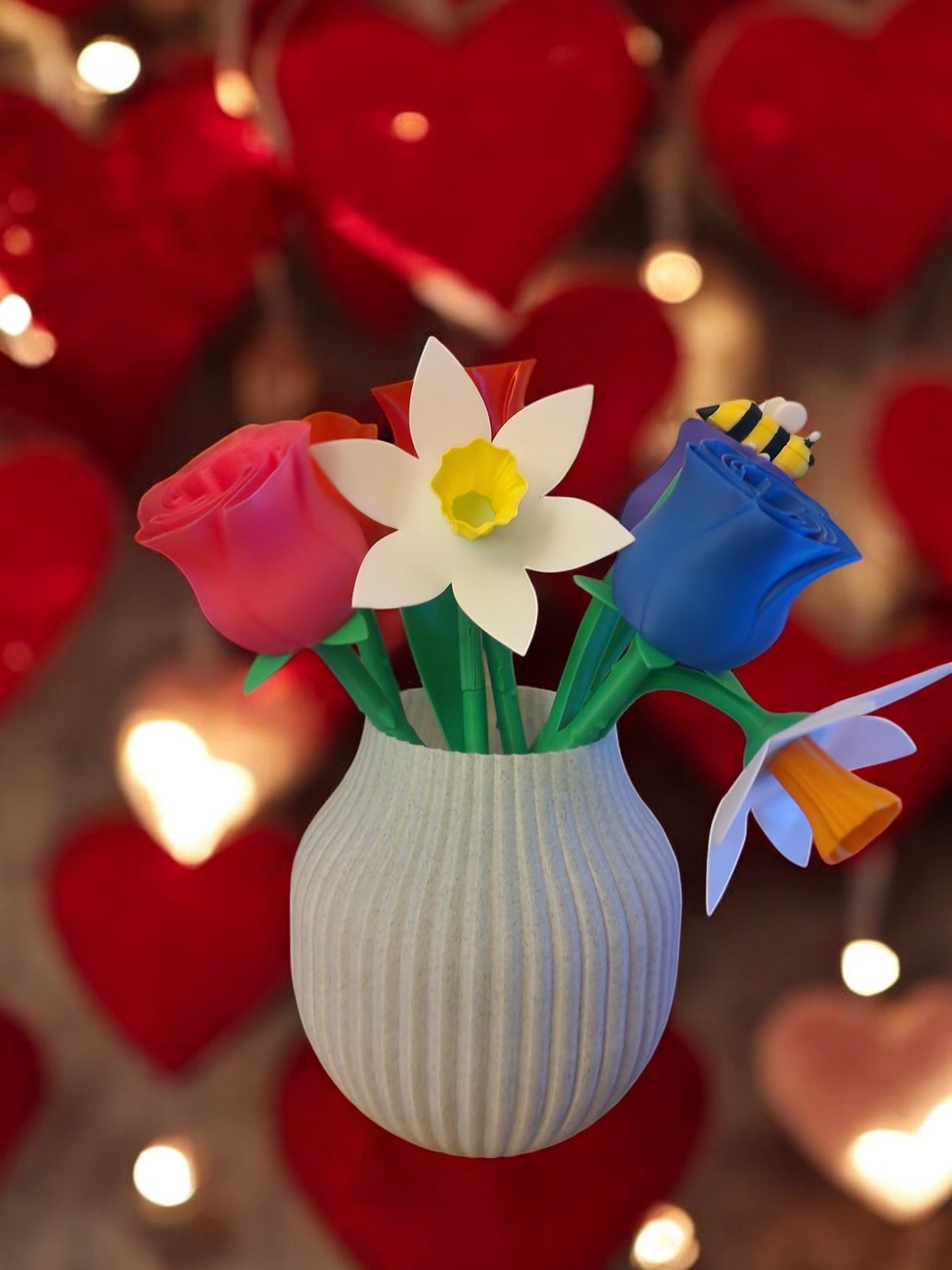 Valentines/ Mother's Day Flowers and Vase