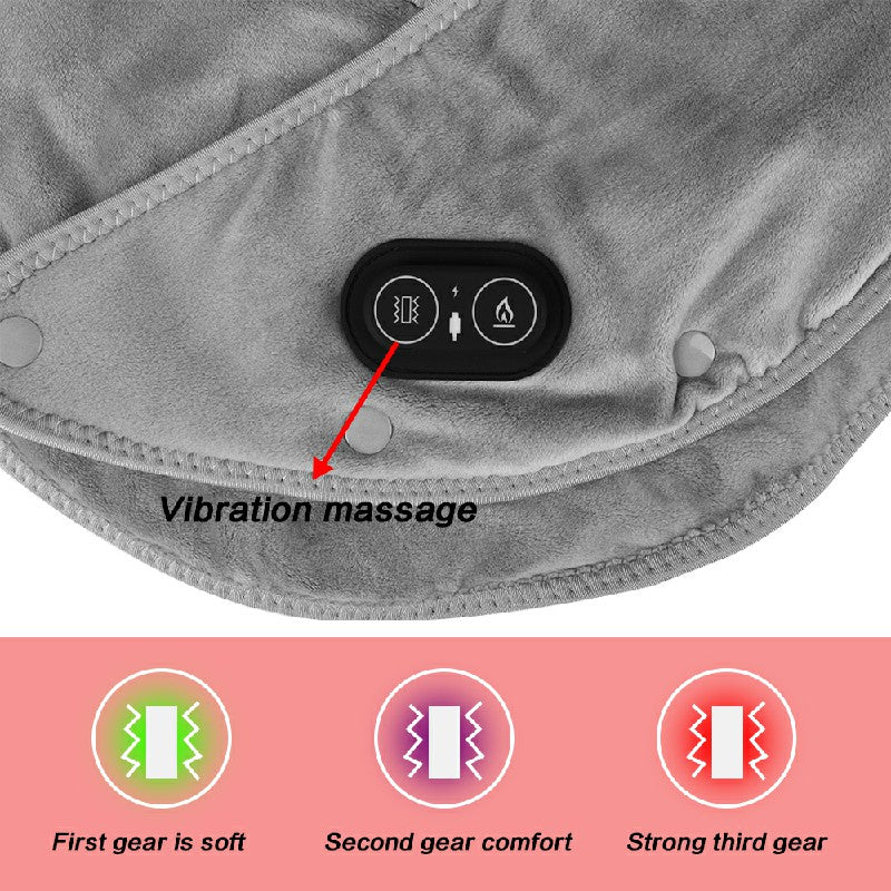 Electric Heating Shoulder Neck Pad Vibration Massager USB Cervical Warmer