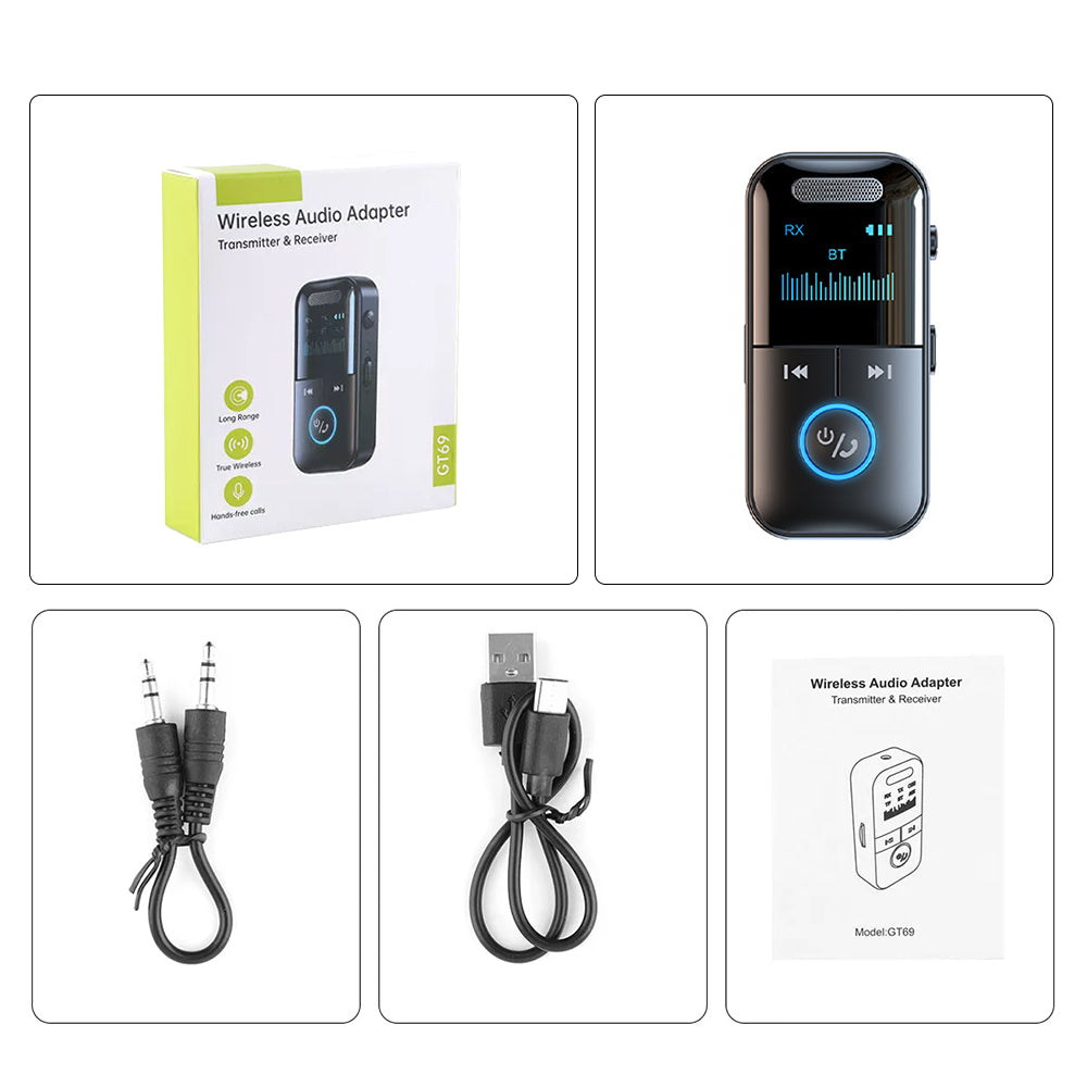 Bluetooth Audio Adapter Wireless Receiver Transmitter MP3 Player 3.5mm Aux for TV Car Headphones HiFi Speaker