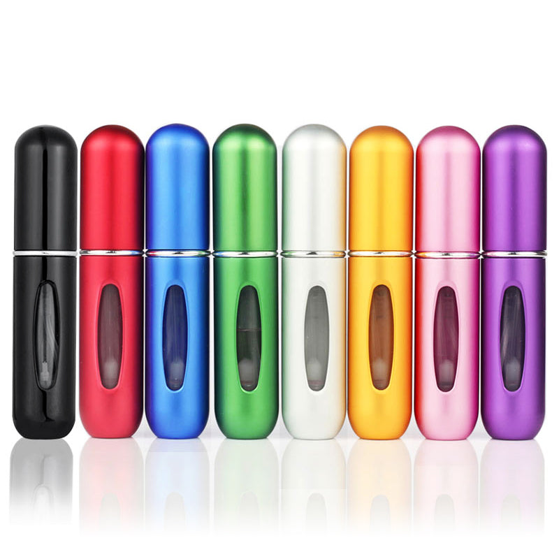5ml Portable Mini Refillable Perfume Bottle Spray Round Tube Pump Empty Cosmetic Container Atomizer Scent Bottle for Travel - Gold