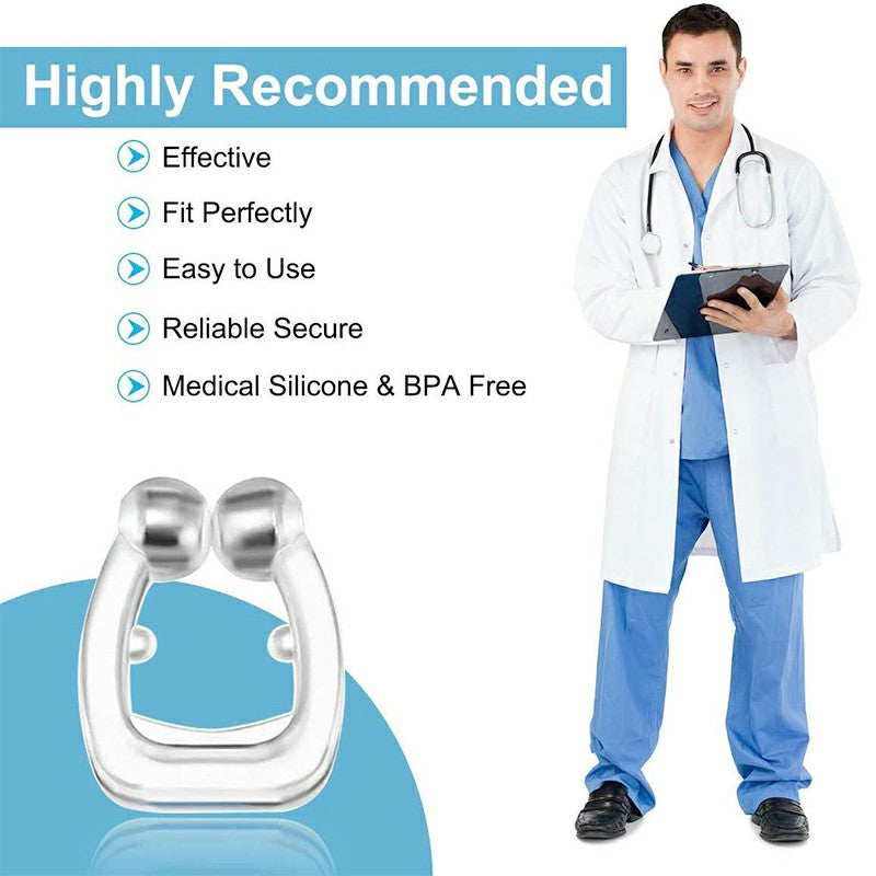 4 PCS Snoring Stop Silicone Magnetic Anti Snore Nose Clip Device Silent Sleep