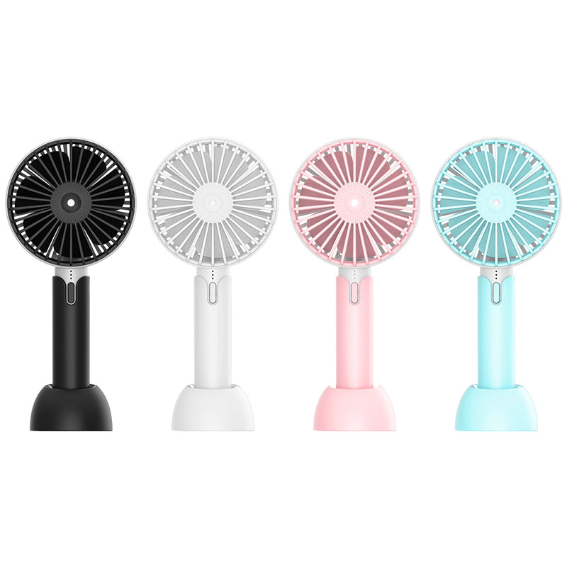 Summer Handheld Portable Mini Fan USB Rechargable Desktop Fan - Pink