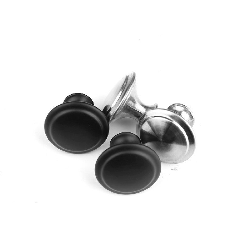 2pcs Stainless Steel Door Knobs for Cabinet Handles Cupboard Drawer Kitchen - Black
