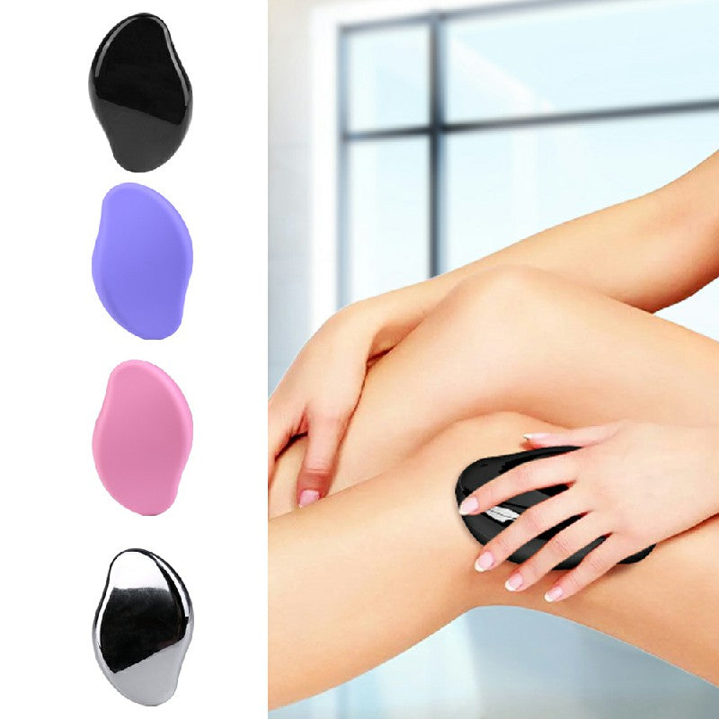 Painless Physical Hair Removal Epilators Crystal Hair Eraser for Body Arm Legs - Electroplating Silver