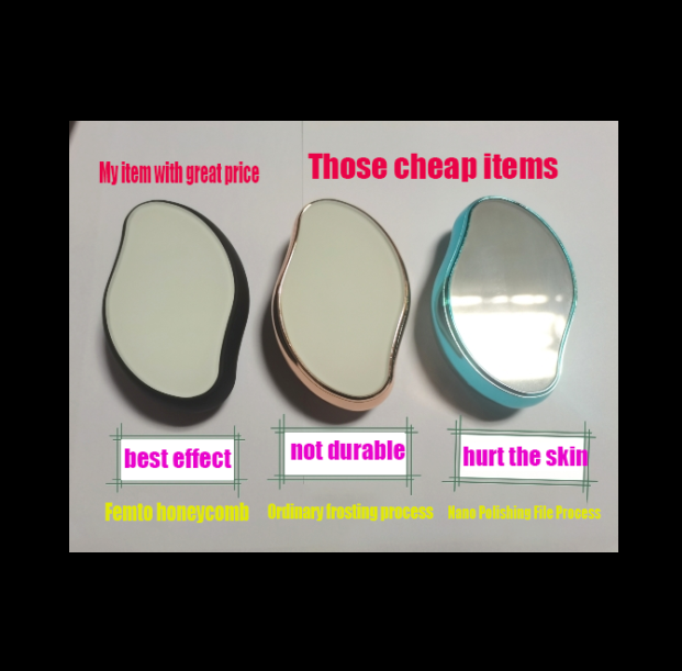 Painless Physical Hair Removal Epilators Crystal Hair Eraser for Body Arm Legs - Electroplating Silver