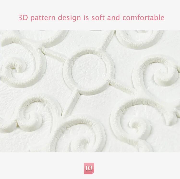 10pcs 3D Tile Brick Wall Sticker Waterproof Foam Panel Self-adhesive Wallpaper - White Pineapple Grid