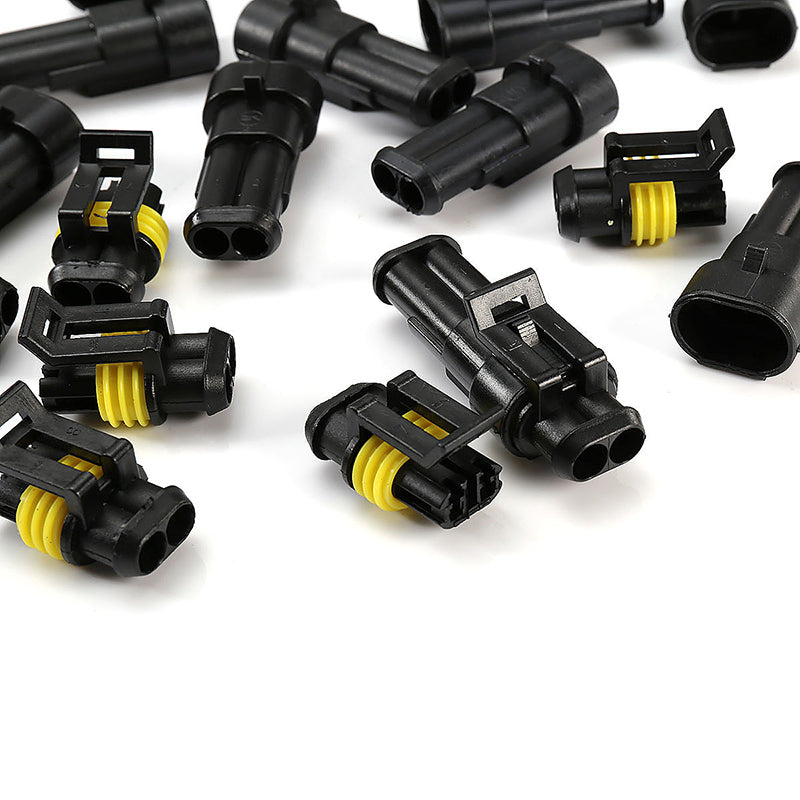 10pcs 2 Pin Way Super Seal Waterproof Electrical Wire Connector Plug for Car