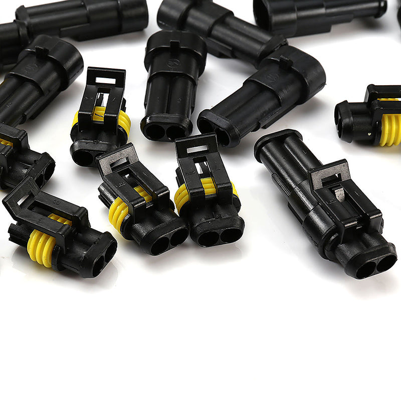 10pcs 2 Pin Way Super Seal Waterproof Electrical Wire Connector Plug for Car