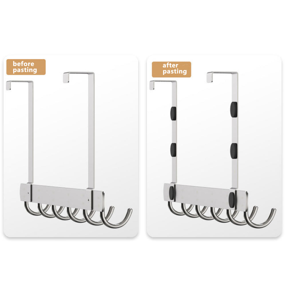 Long Over The Door Hooks Stainless Steel Towel Rack Hooks - 7 Hooks