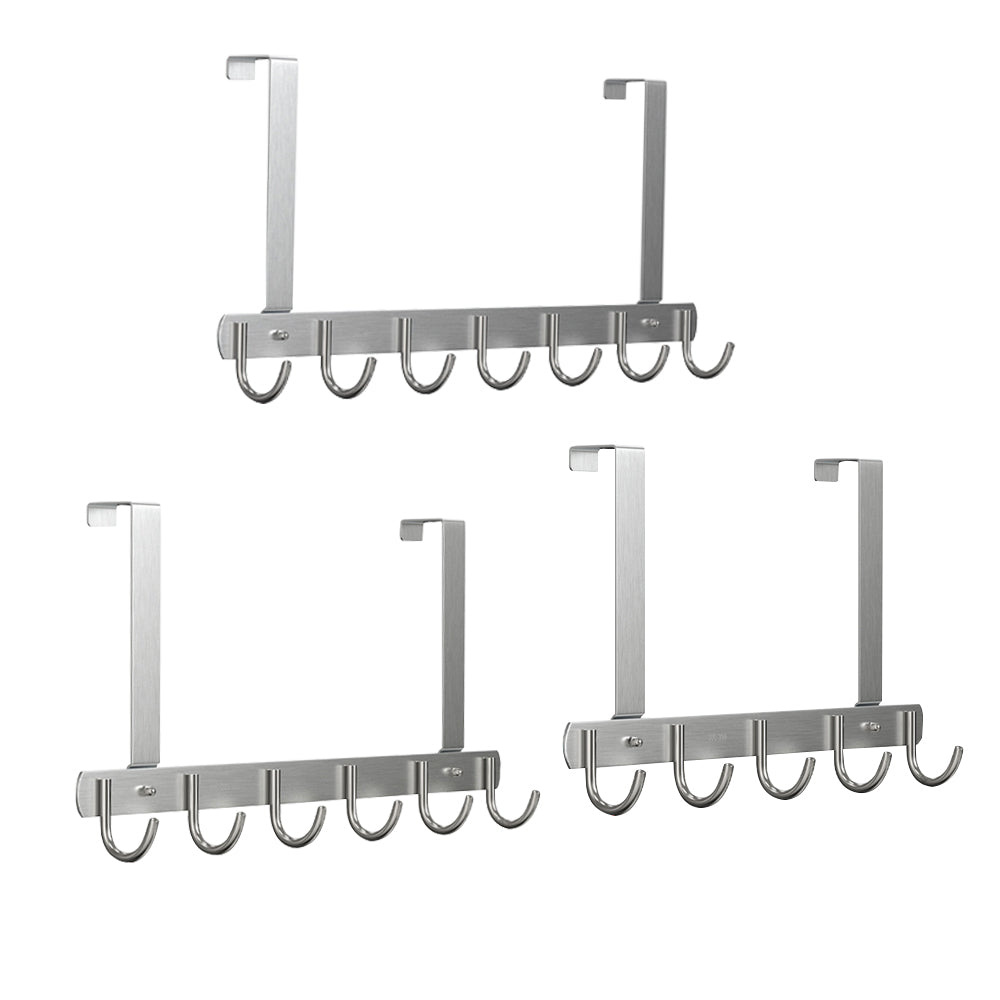 Long Over The Door Hooks Stainless Steel Towel Rack Hooks - 7 Hooks