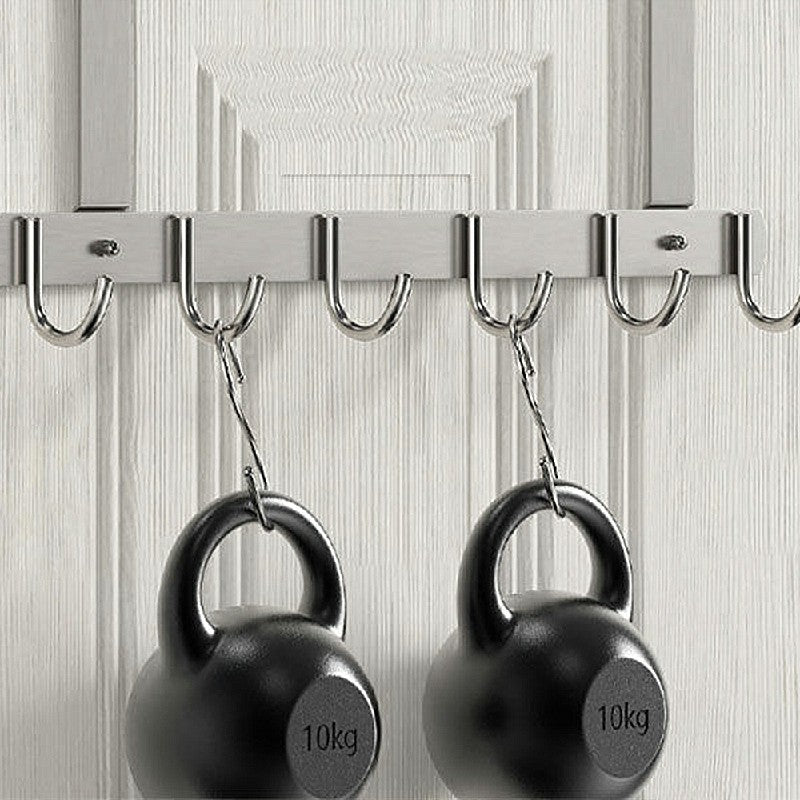 Long Over The Door Hooks Stainless Steel Towel Rack Hooks - 7 Hooks