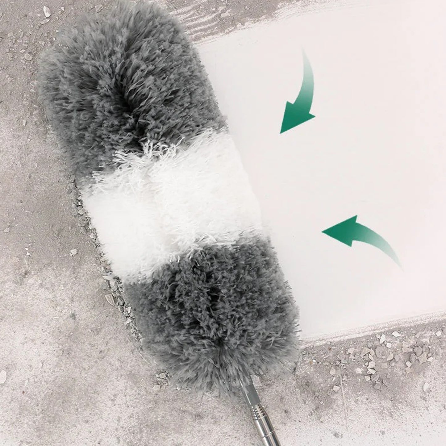 Extendable Feather Duster Long Duster Magic Cobweb Duster Brush - Grey