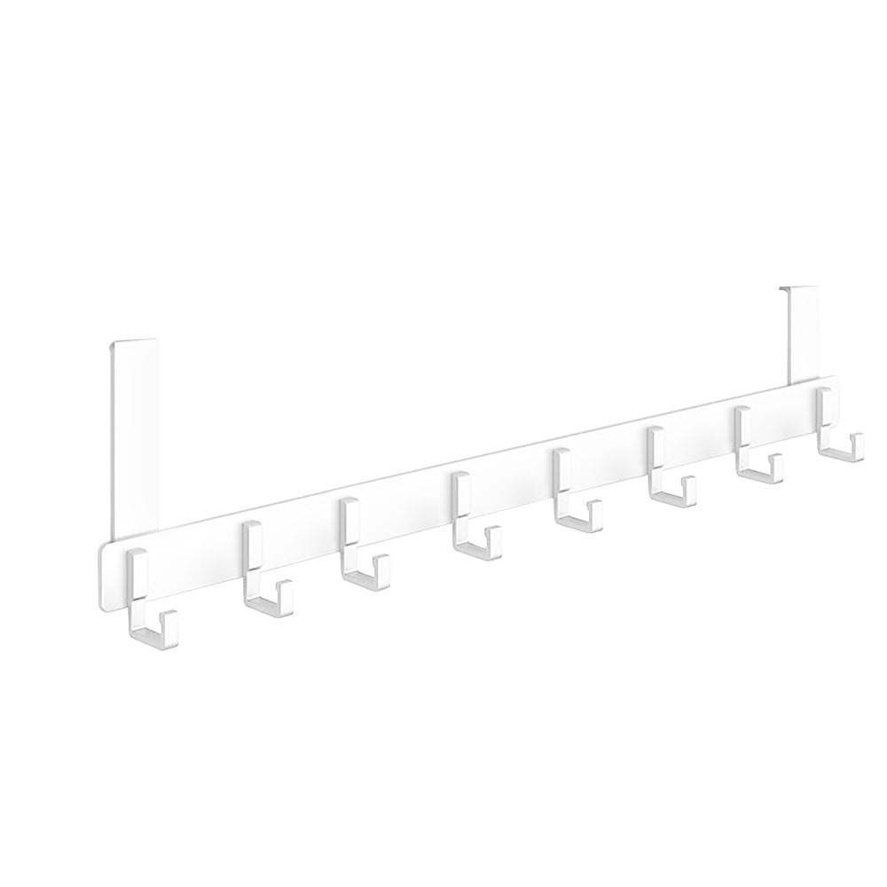 Over The Door 8 Hooks Hanger Racks Organizer Clothes Storage Towel Coat Rack - White
