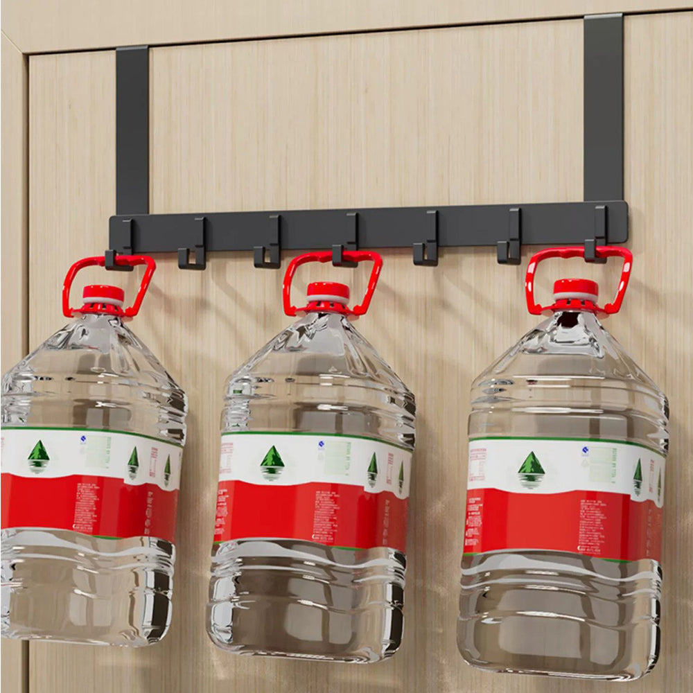 Over The Door 8 Hooks Hanger Racks Organizer Clothes Storage Towel Coat Rack - Black