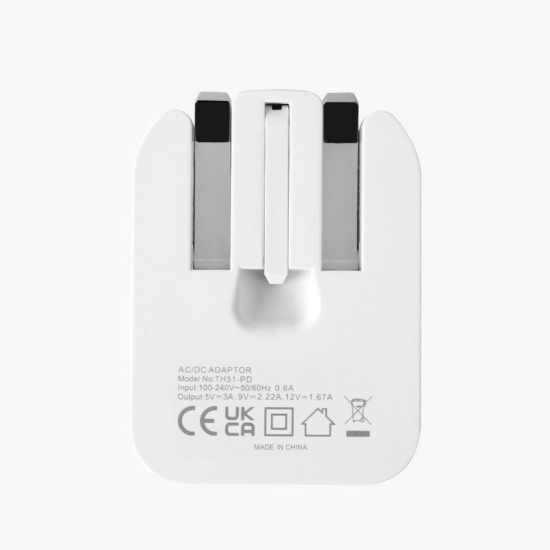 TH31-PD Foldable 20W QC3.0 USB C Fast Charging Mains Adapter for iPhone Samsung Mobile Tabet