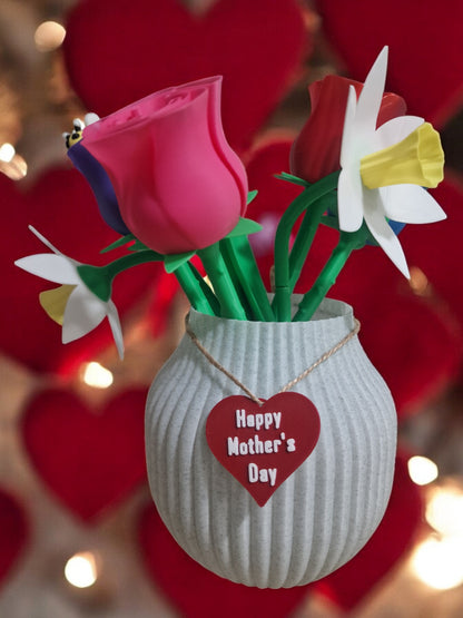 Valentines/ Mother's Day Flowers and Vase