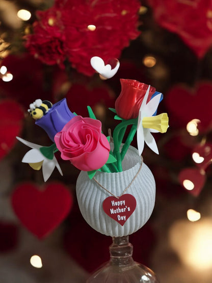 Valentines/ Mother's Day Flowers and Vase