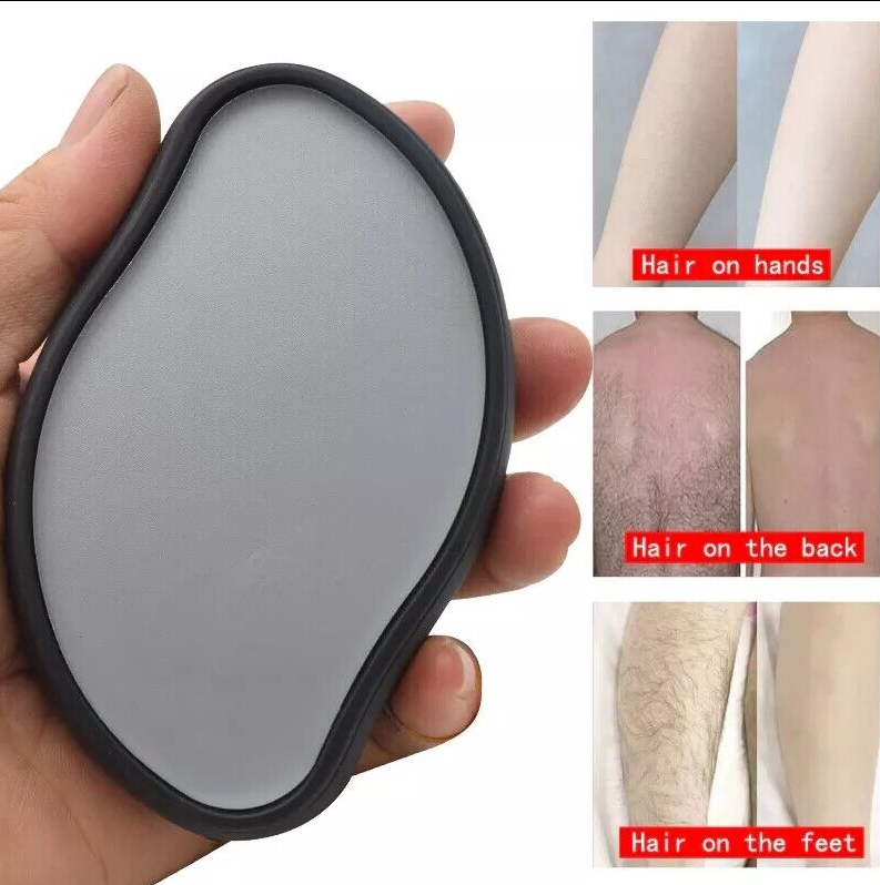 Painless Physical Hair Removal Epilators Crystal Hair Eraser for Body Arm Legs - Electroplating Silver