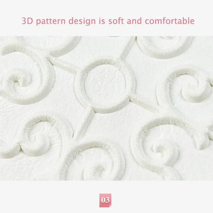 10pcs 3D Tile Brick Wall Sticker Waterproof Foam Panel Self-adhesive Wallpaper - White Pineapple Grid