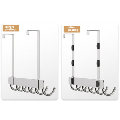 Long Over The Door Hooks Stainless Steel Towel Rack Hooks - 7 Hooks