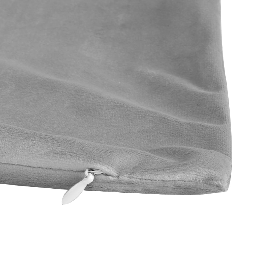 4 Pack Velvet Cushion Cover Square Pillow Decor Bed Sofa Cushion Cover 45x45cm - Light Grey