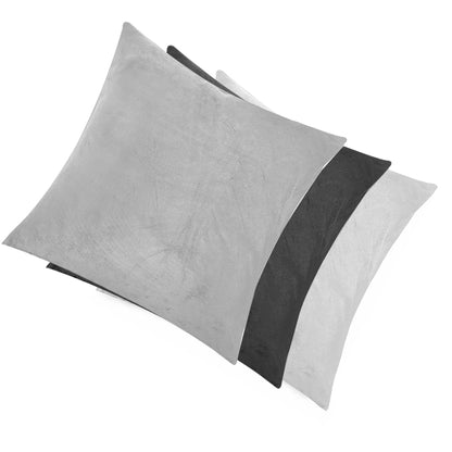 4 Pack Velvet Cushion Cover Square Pillow Decor Bed Sofa Cushion Cover 45x45cm - Light Grey