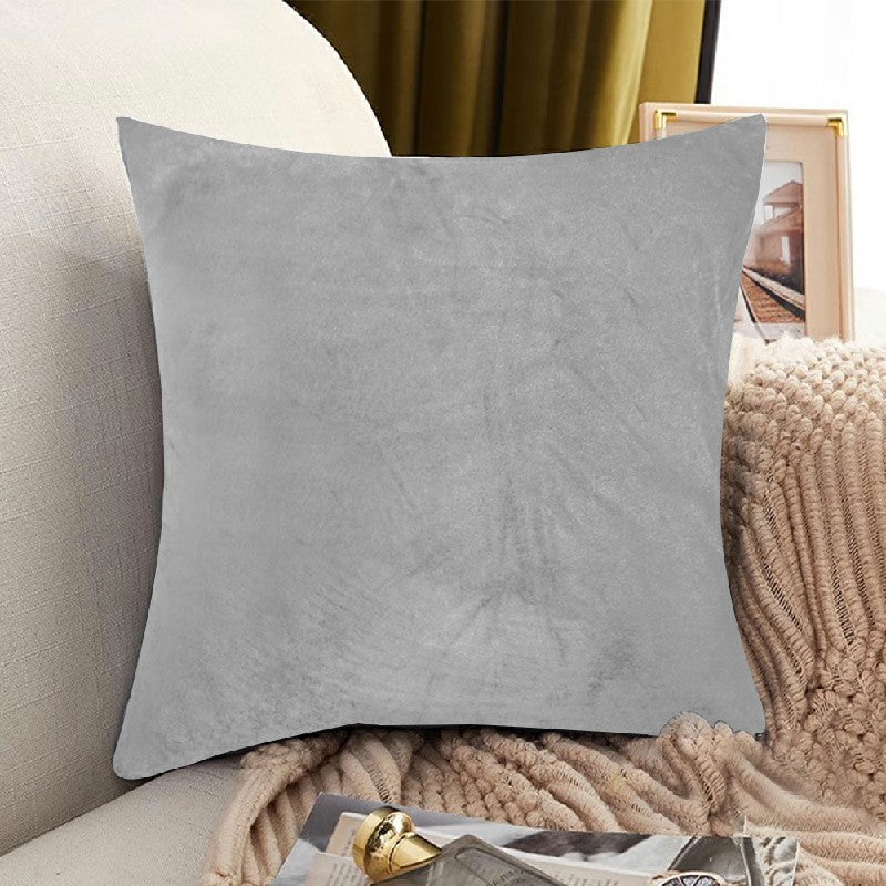 4 Pack Velvet Cushion Cover Square Pillow Decor Bed Sofa Cushion Cover 45x45cm - Light Grey
