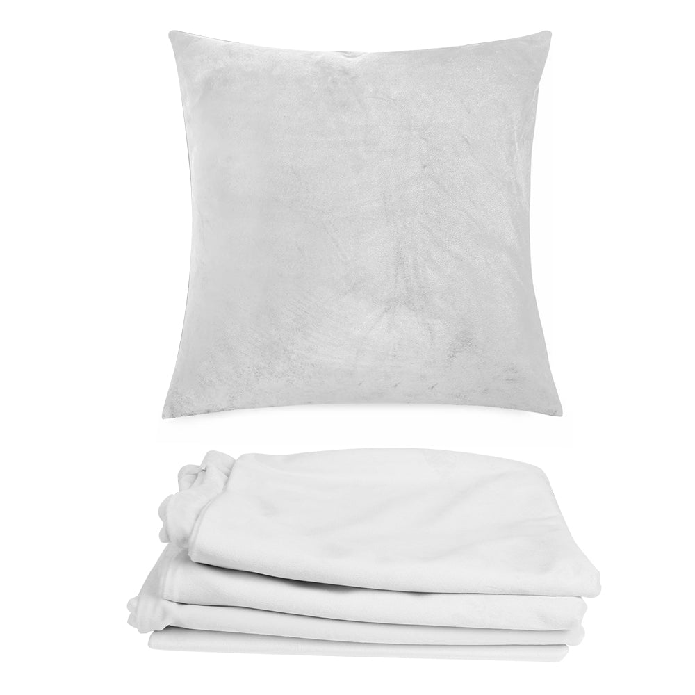 4 Pack Velvet Cushion Cover Square Pillow Decor Bed Sofa Cushion Cover 45x45cm - Light Grey