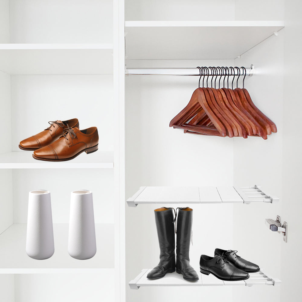 Adjustable Extendable Rack Closet Cupboard Divider Rack Storage Organizer Shelf Easy to install