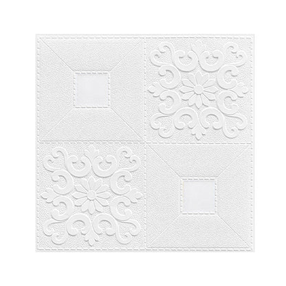 10pcs 3D Tile Brick Wall Sticker Waterproof Foam Panel Self-adhesive Wallpaper - White