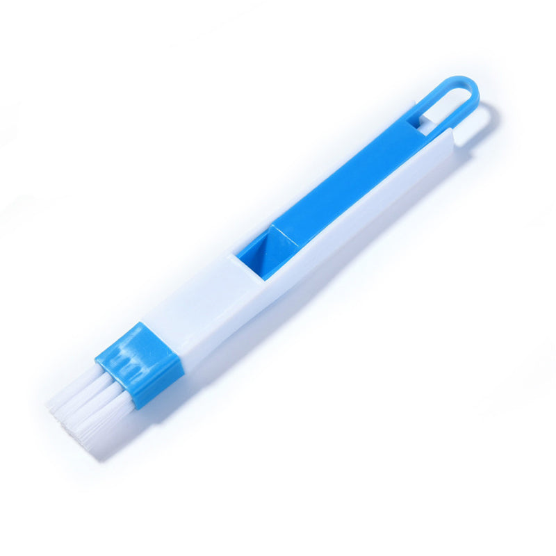 Small Cleaning Brush Household Dustpan Brush Clean Sliding Door Vents Keyboard - Blue