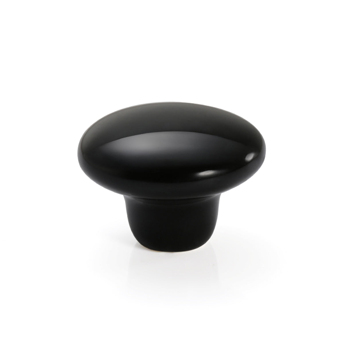 38mm Ceramic Single Hole Cupboard Handles Drawer Pulls Kitchen Cabinet Knobs - Black
