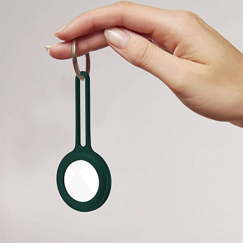 Air Tag Silicone Loop Holder Keyring Carry Case for Apple - Green